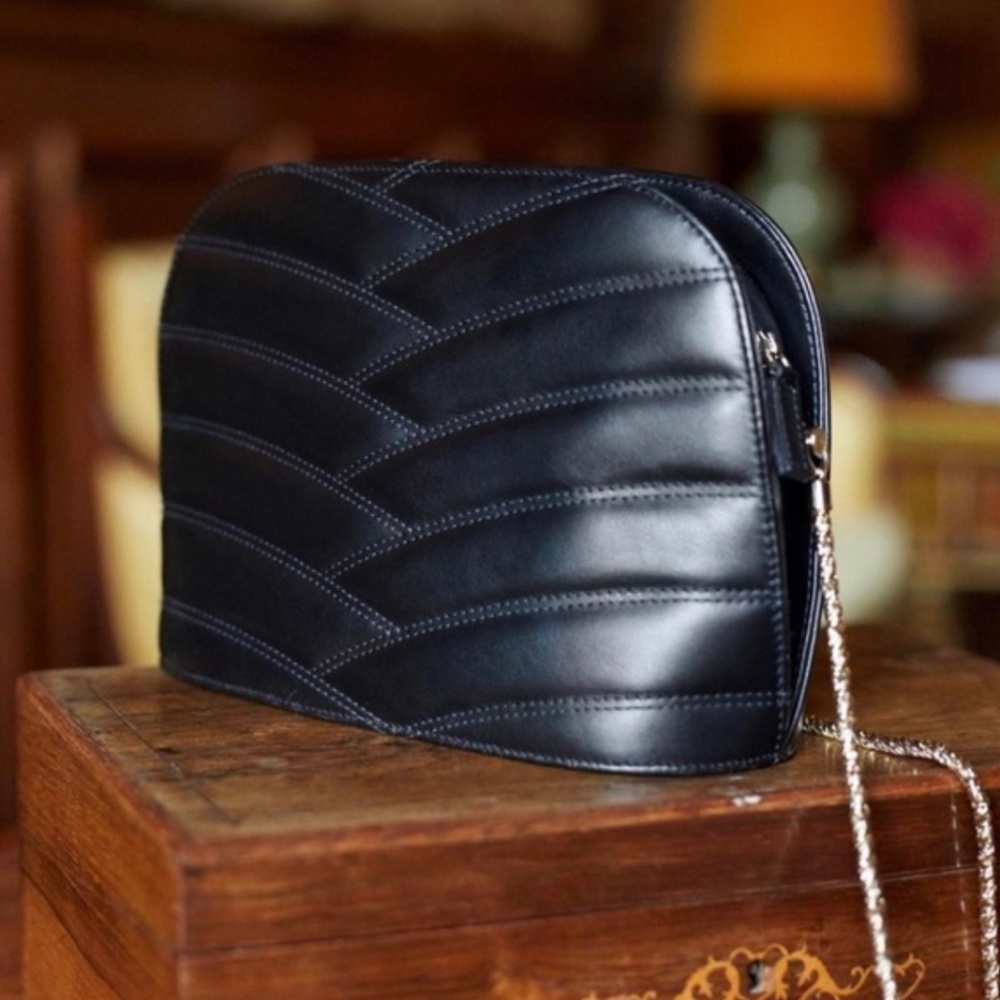Sezane Black Quilted Victor Bag - Gold Chain Crossbody - Picture 2 of 7